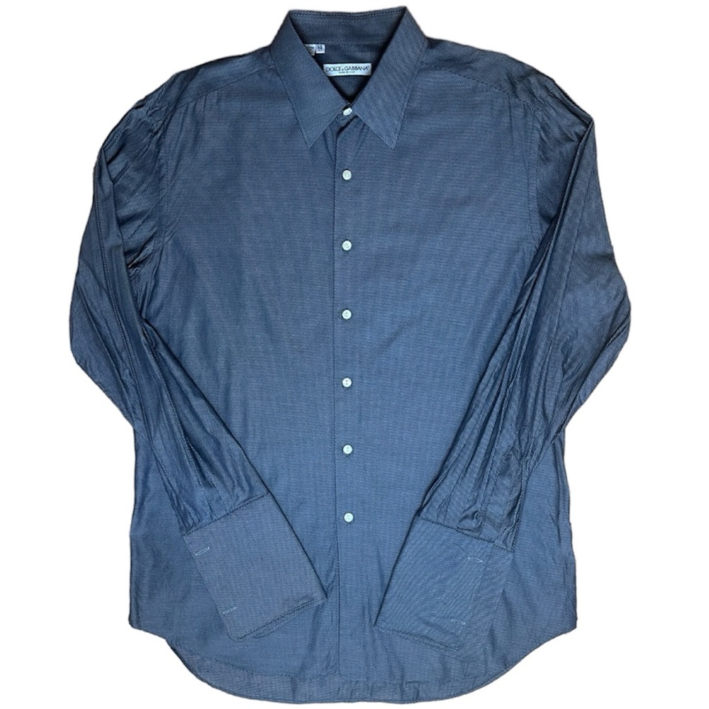 Dolce & Gabbana Men's Gray Dress Shirt Long Sleeve Button Up Neck 17